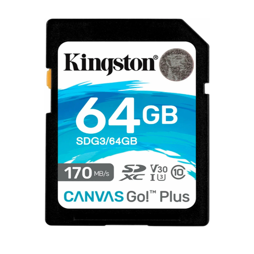 карта памяти Kingston micSDXC Canvas Select Go Plus UHS-I U3 V30 A2 64Gb (class 10) + адаптер фото 